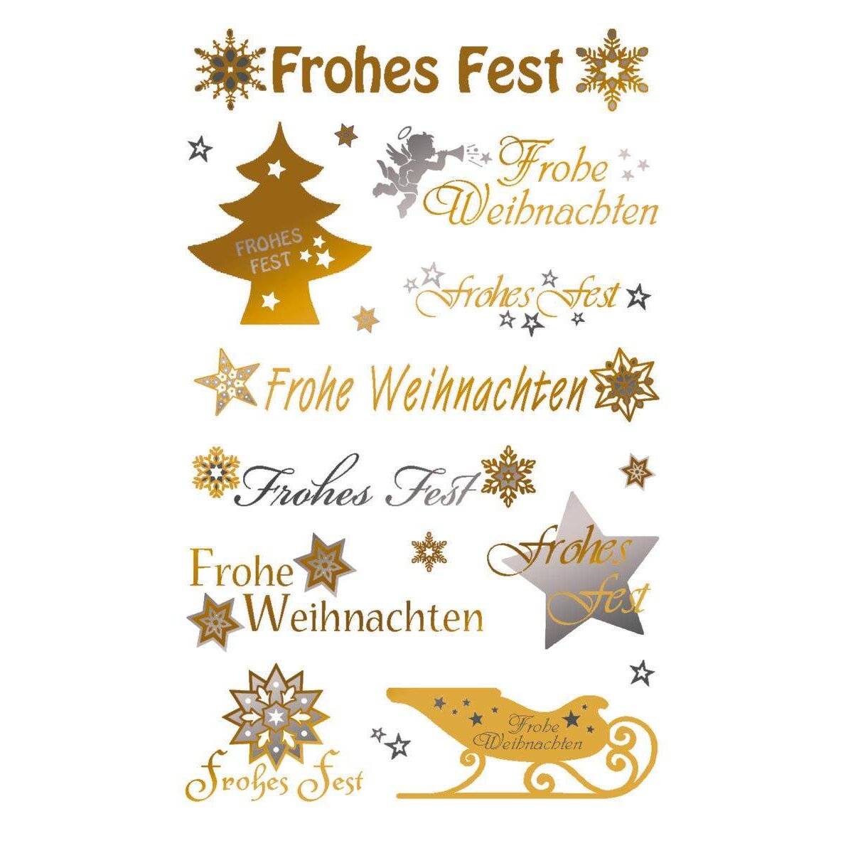 Avery Zweckform Z-Design 52720 Weihnachtssticker, Schriftzug: Frohe Weihnachten, 2 Bogen/20 Sticker