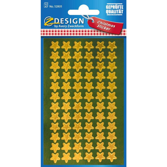 Avery Zweckform Z-Design 52805 Weihnachtssticker, Sterne, 2 Bogen/144 Sticker