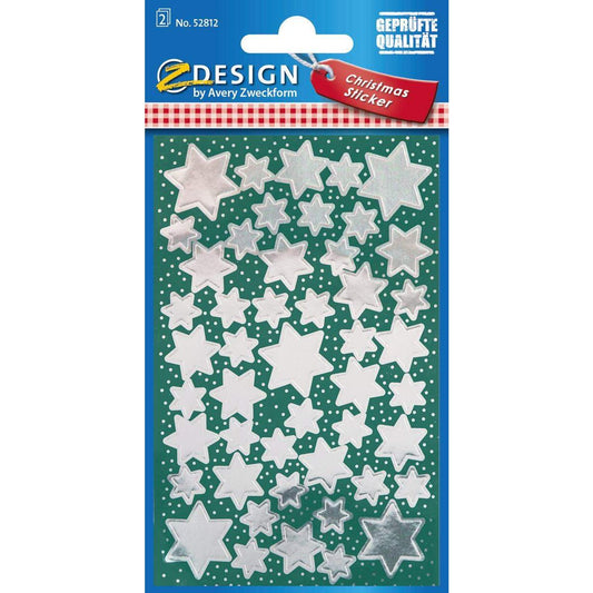 Avery Zweckform Z-Design 52812 Weihnachtssticker, Sterne, 2 Bogen/96 Sticker