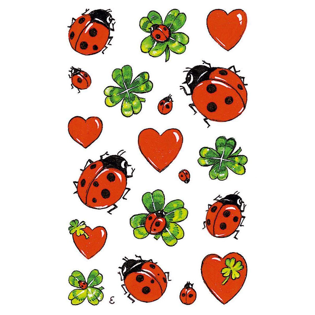 Avery Zweckform Z-Design 53558, Deko Sticker, Glücks-Marienkäfer, 57 Aufkleber