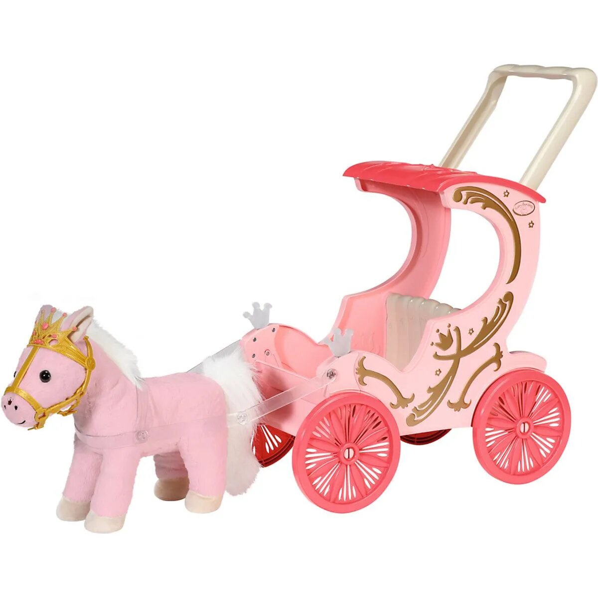 Baby Annabell® Little Sweet Kutsche mit Licht, abnehmbarem Schiebegriff und abnehmbaren Pferdegeschirr & Pony mit Zaumzeug