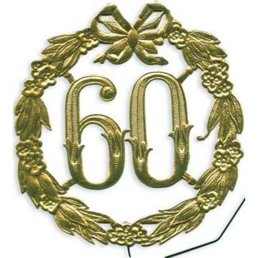 Bacher und Demmler Jubiläumszahl 60, gold, 13cm