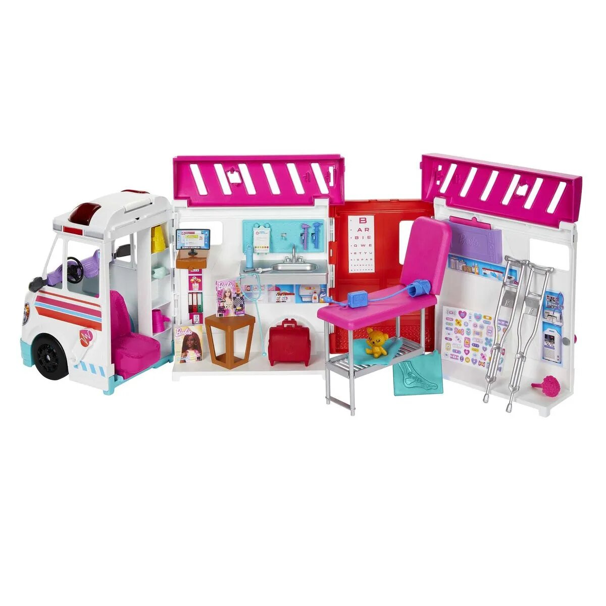 Barbie 2-in-1 Krankenwagen Spielset (mit Licht & Geräuschen)