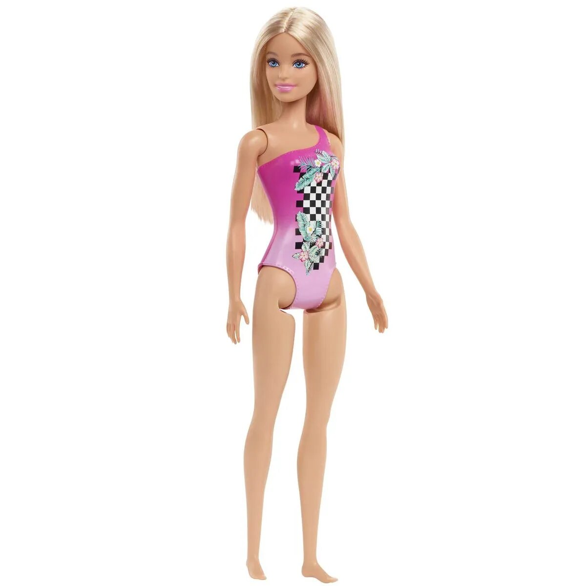 Barbie Beach Puppe im Badeanzug mit Tropenmuster