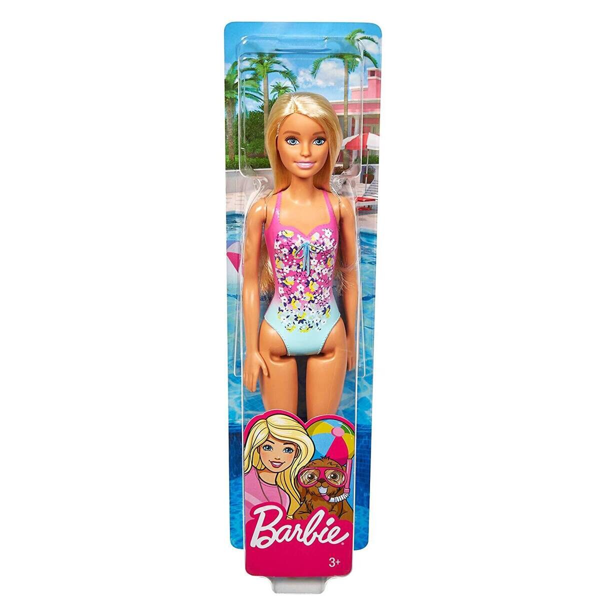 Barbie Beach Puppe mit Badeanzug im Blumenmuster