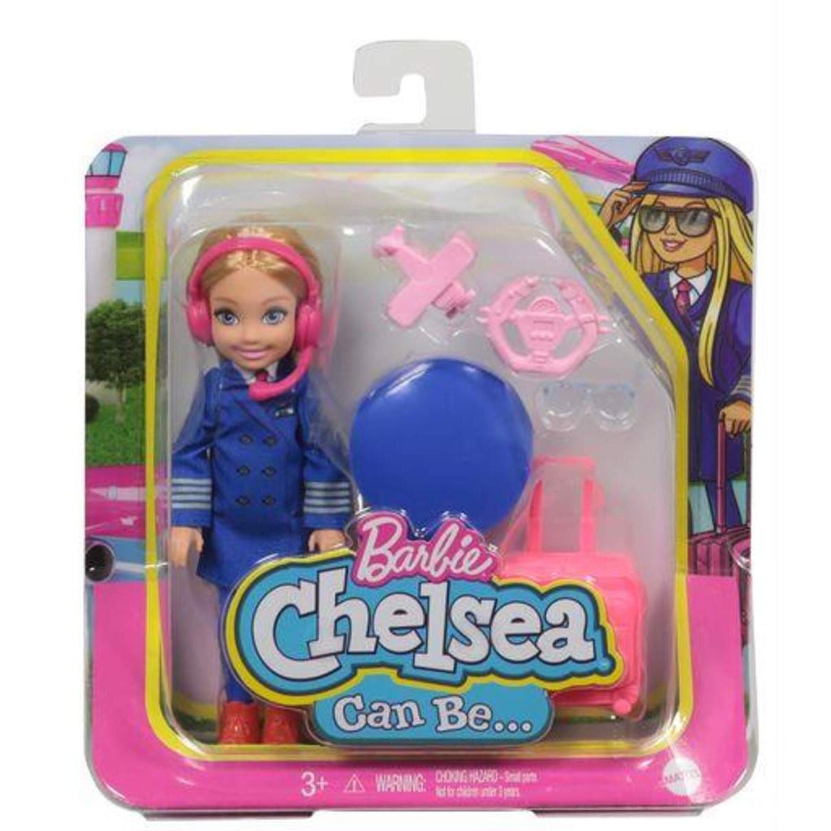 Barbie Chelsea-Karrierepuppe mit Pilot Outfit und zugehörigem Zubehör