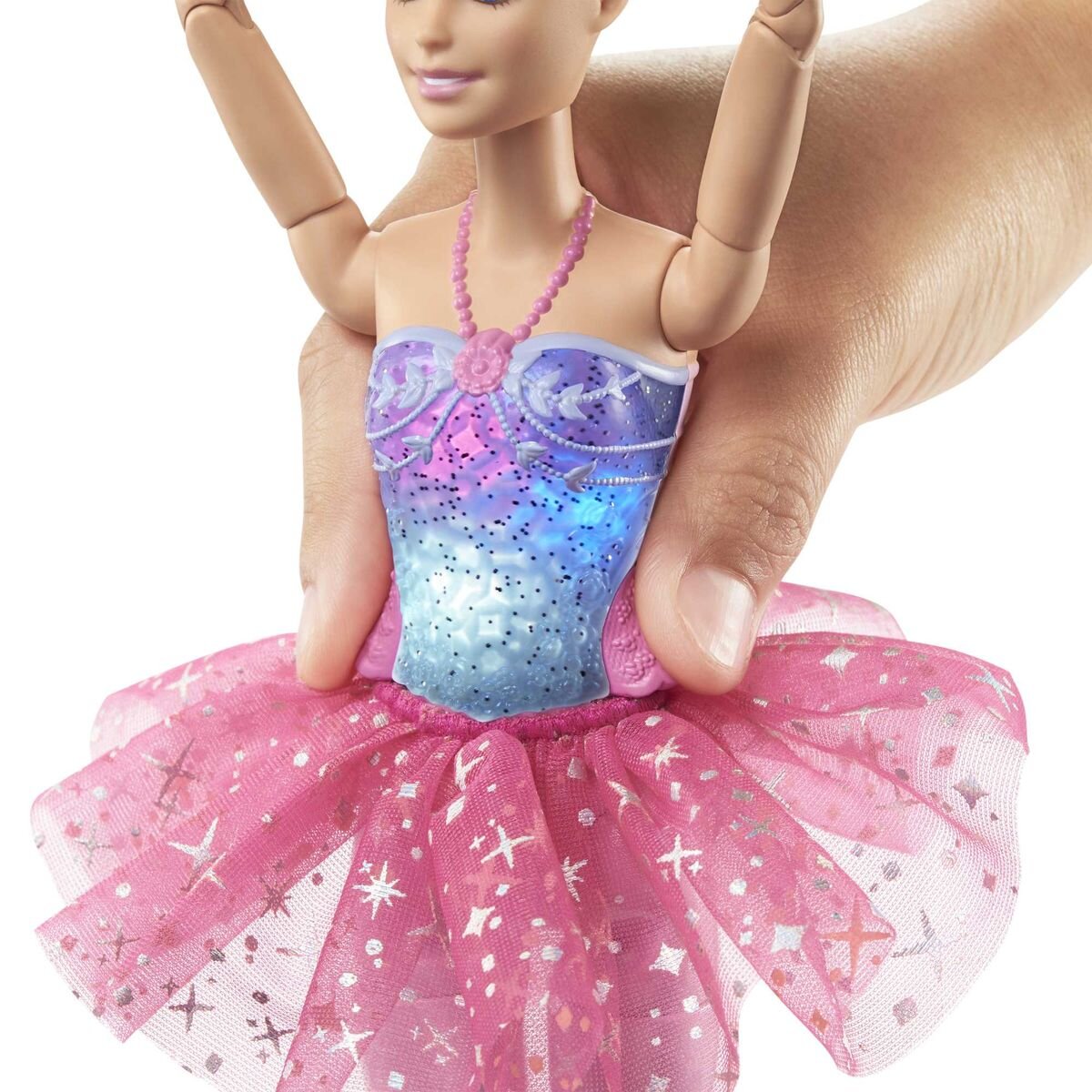 Barbie Dreamtopia Zauberlicht Ballerina (blond), Puppe mit Leucht-Kleid