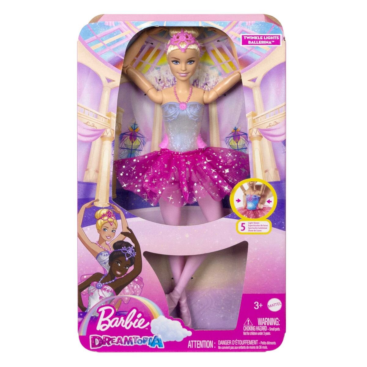 Barbie Dreamtopia Zauberlicht Ballerina (blond), Puppe mit Leucht-Kleid