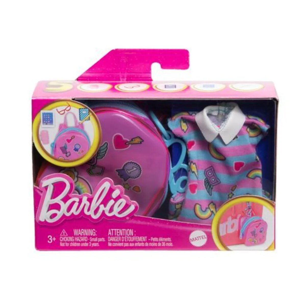 Barbie Fashion Kleidung und Deluxe-Tasche mit Zubehör, 1 Set, 3-fach sortiert