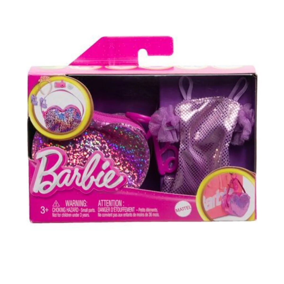 Barbie Fashion Kleidung und Deluxe-Tasche mit Zubehör, 1 Set, 3-fach sortiert