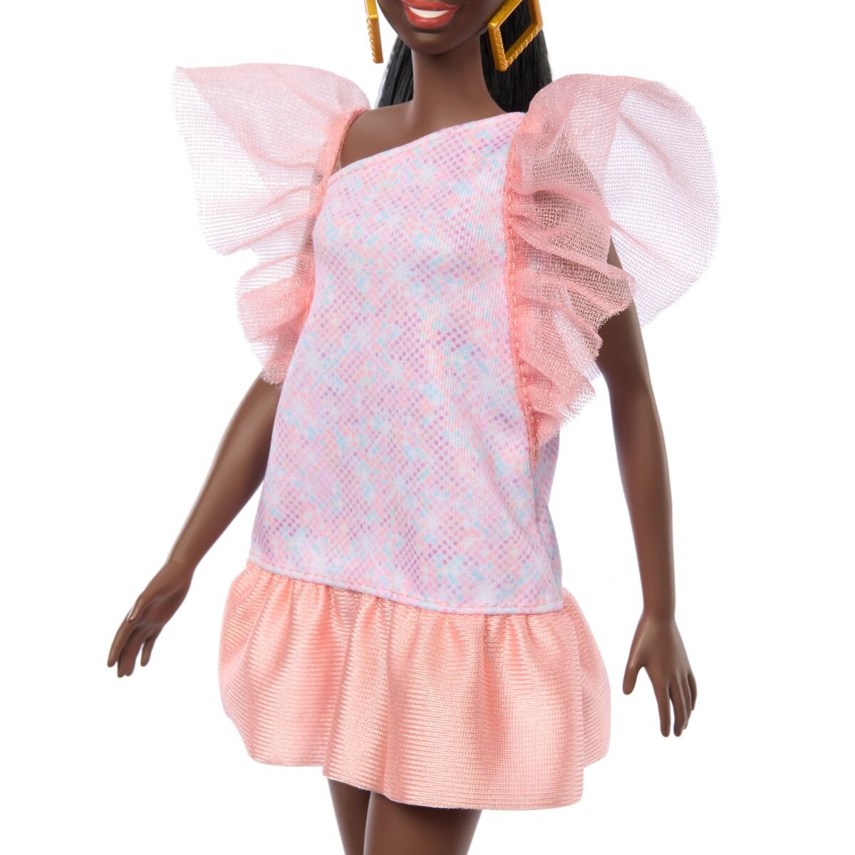 Barbie Fashionista Doll - Peach Puffy Sleeves Dress