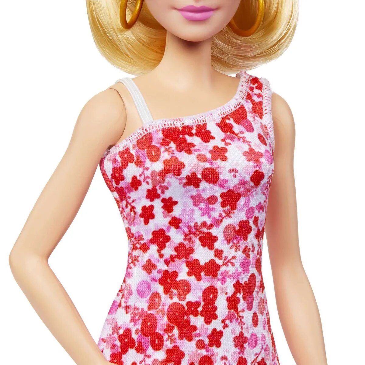 Barbie Fashionistas-Puppe mit blondem Pferdeschwanz und Blumenkleid