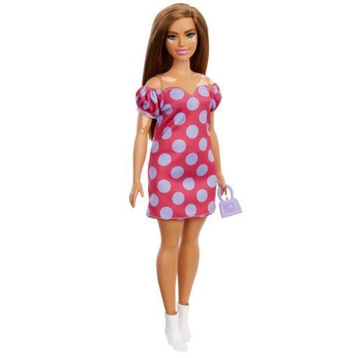 Barbie Fashionistas Puppe (Vitiligo) im schulterfreien Polka Dot Kleid