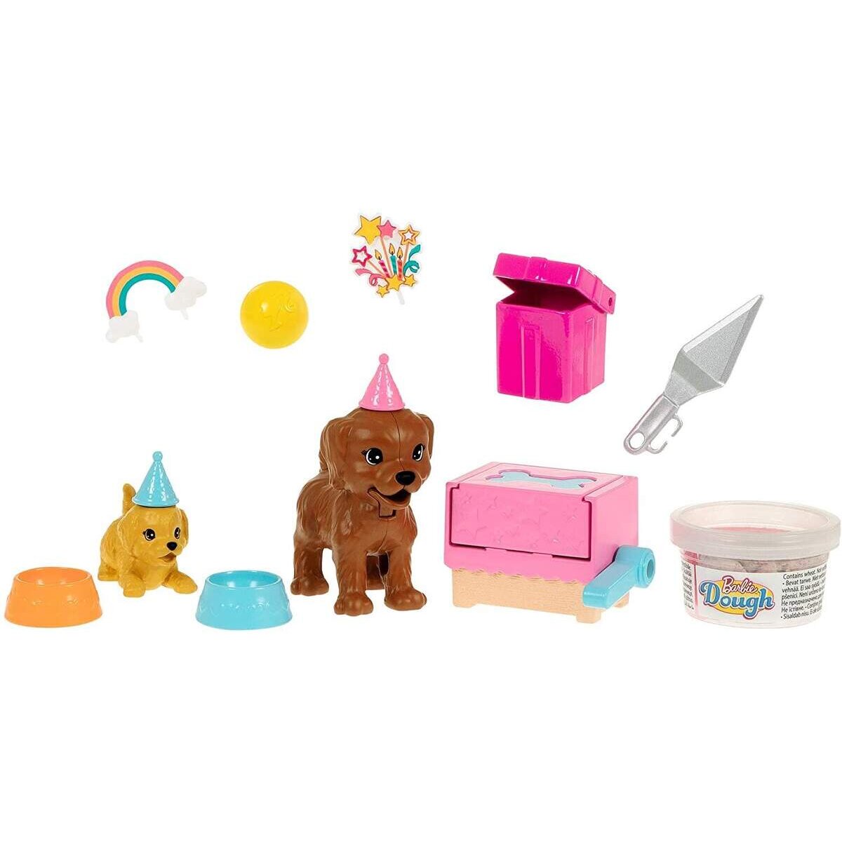 Barbie Hunde-Party-Spielset mit Puppe mit Spiel-Knete und Zubehör