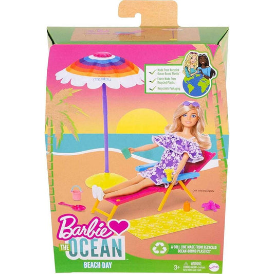 Barbie Loves the Ocean Strandspaß Spielset aus recyceltem Kunststoff