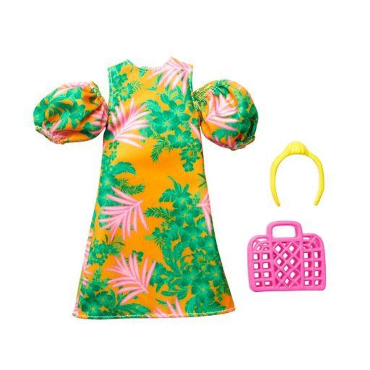 Barbie Moden-Sortiment mit Puppenkleidern, 1 Outfit & 2 Accessoires für Barbie Puppen, sortiert