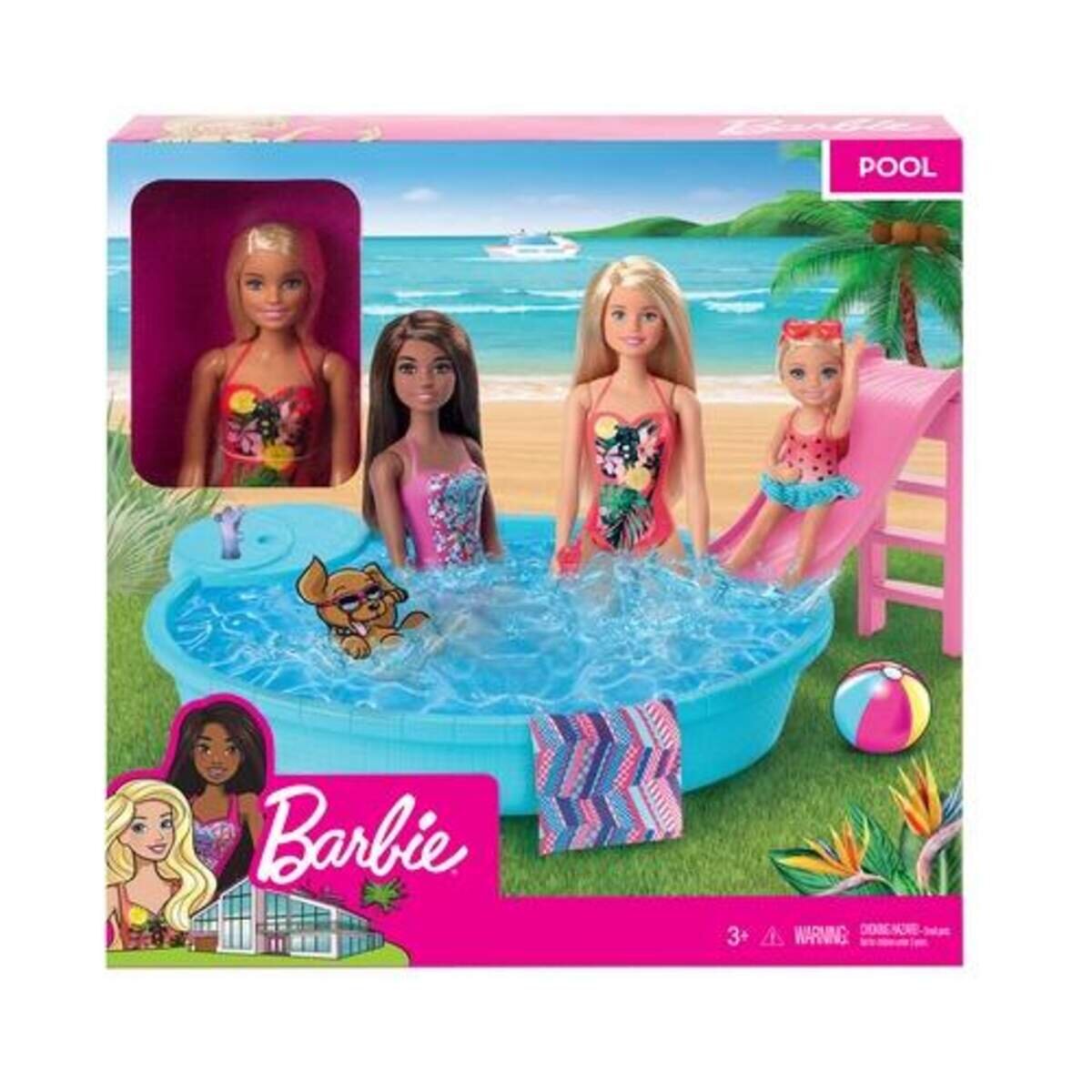 Barbie Pool Spielset mit Puppe, blond