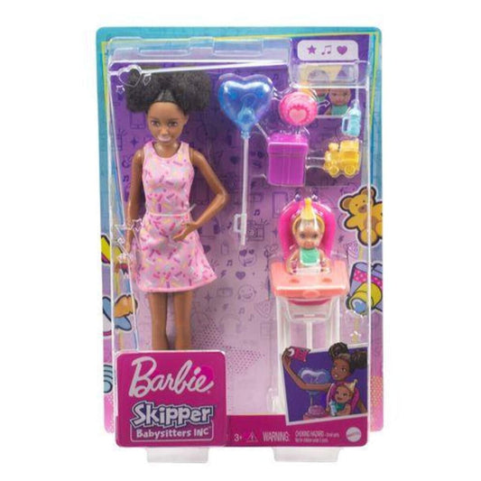 Barbie Skipper Babysitter Puppe Geburtstags-Spielset mit Baby-Puppe