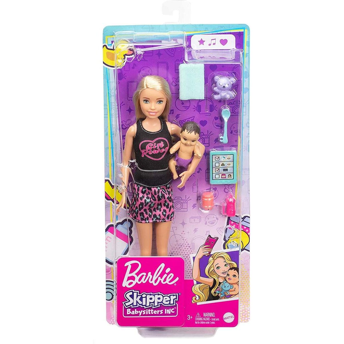 Barbie „Skipper Babysitters Inc.” Puppe + Baby/Accy Leggings