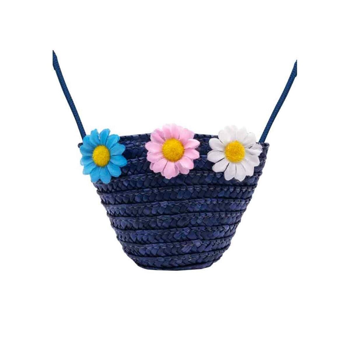 bb Klostermann Basttasche mit Blumen blau