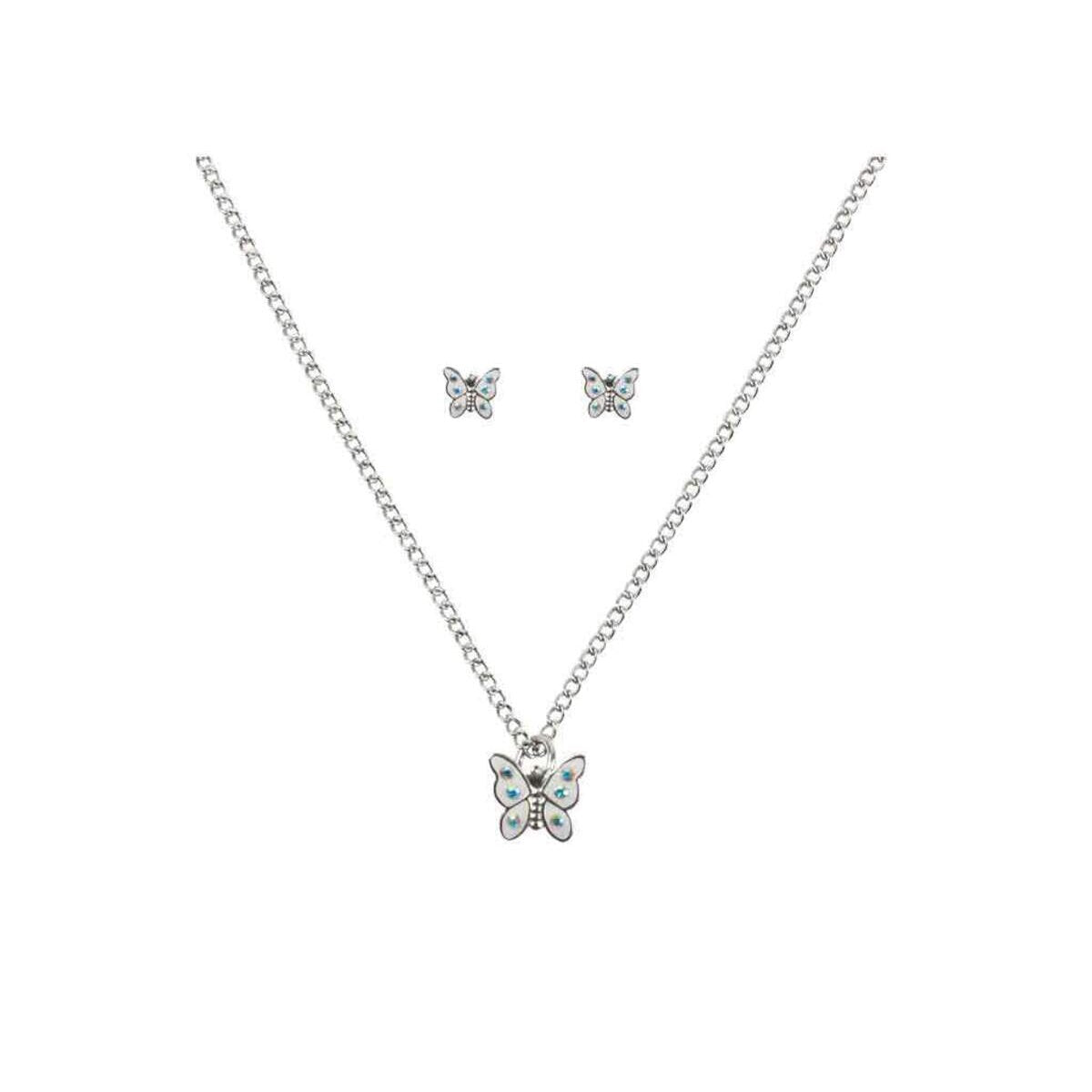 bb Klostermann Kette+Ohrstecker Schmetterling Silver Line