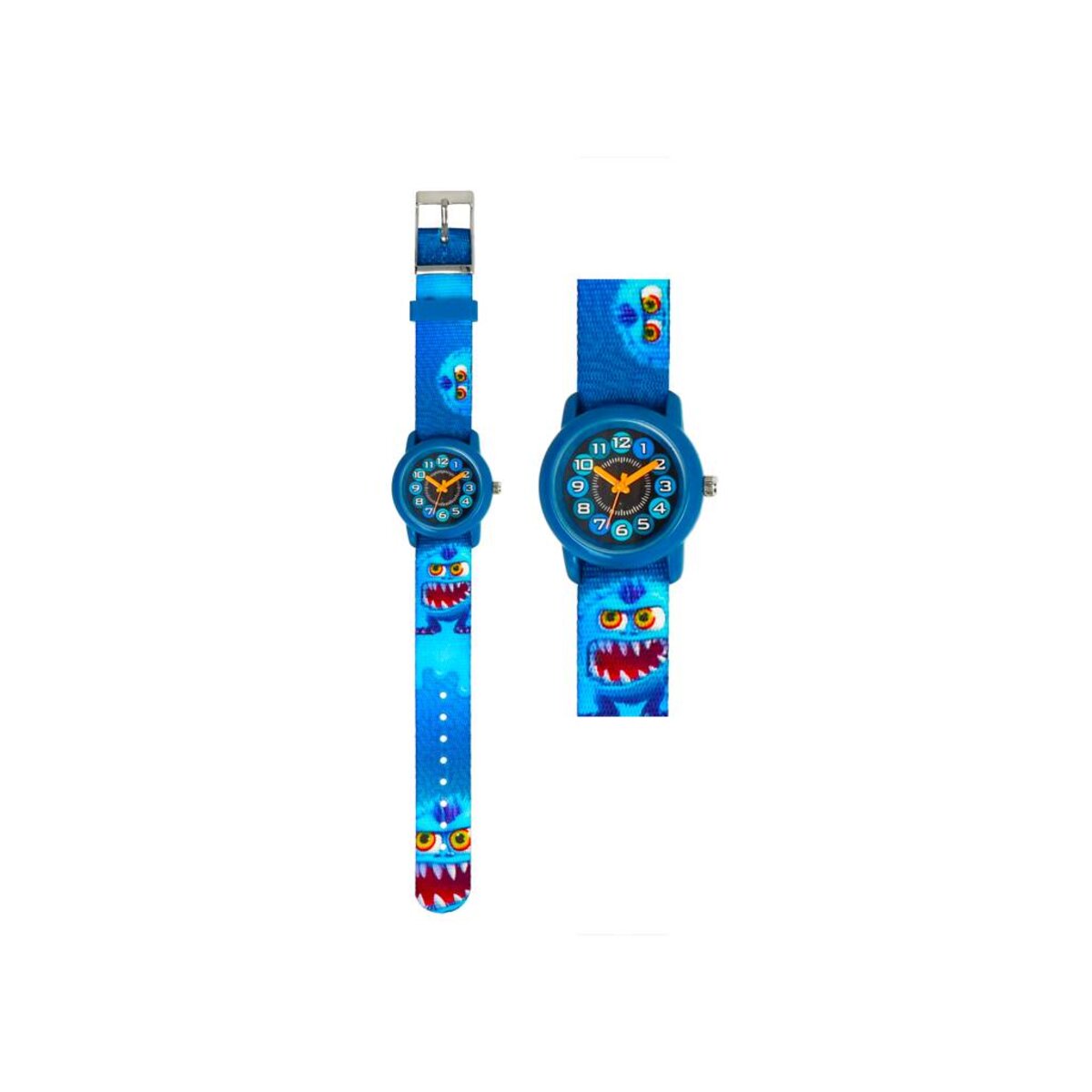 bb Klostermann Kinderuhr Textil Monster Analog Quarzuhrwerk blau