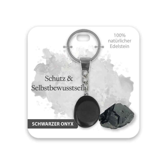 bb Klostermann Schlüsselanhänger Edelstein schwarzer Onyx