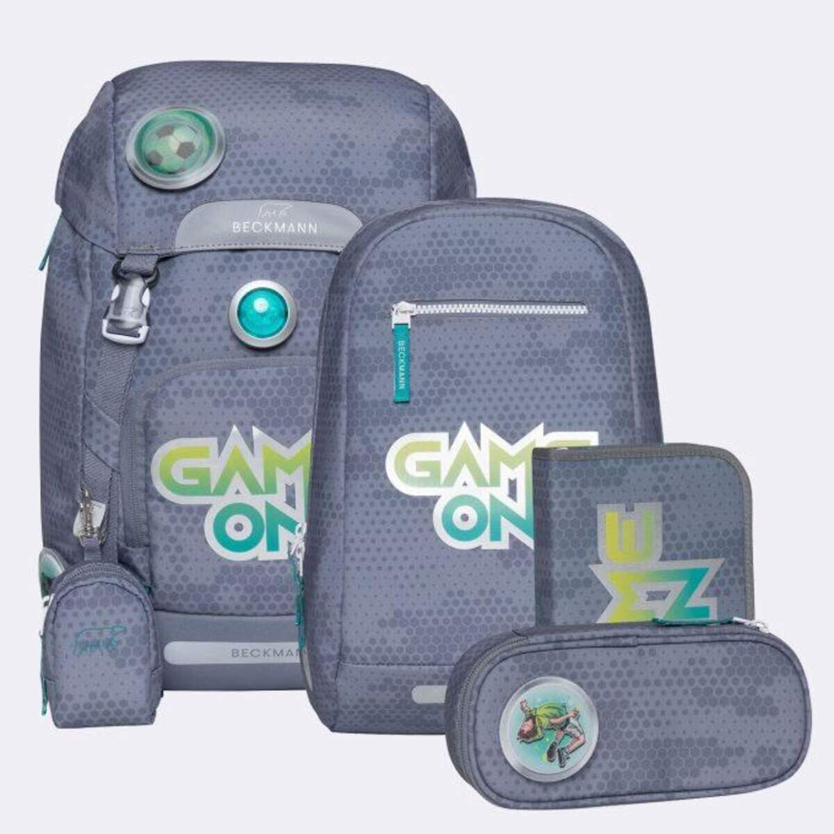 Beckmann Classic 22 Liter - Game On, 6-teiliges Schulrucksack-Set