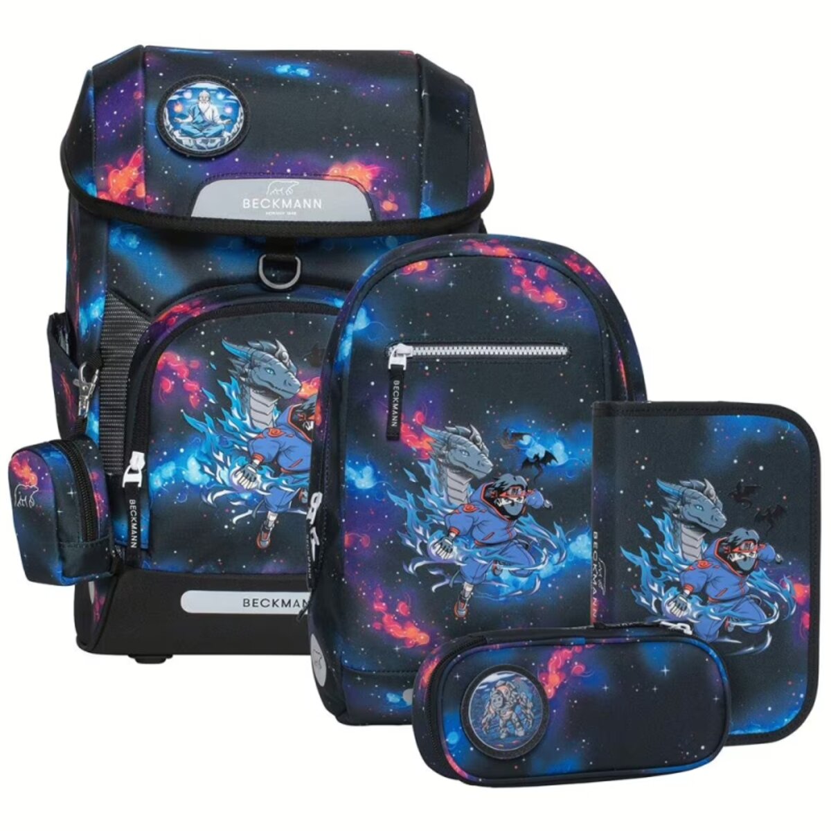 Beckmann Plus Air Schulranzen Set 6tlg. Ninja Elements