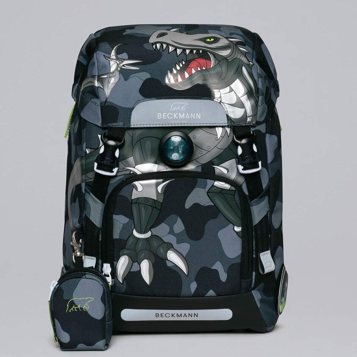 Beckmann Schulrucksackset Classic 22 Camo Rex, 6-teilig