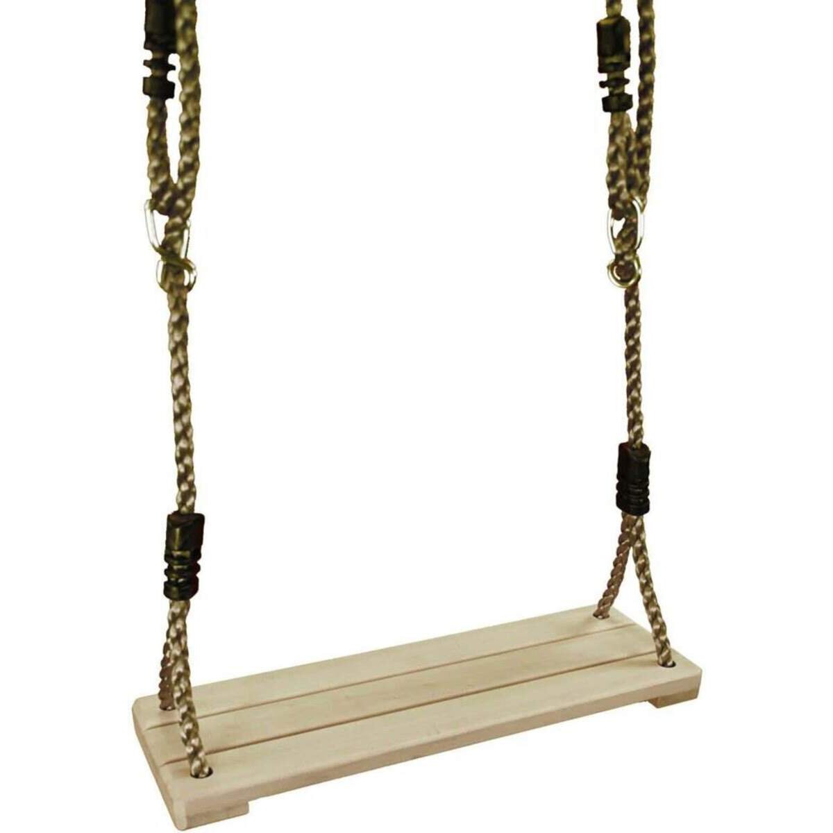 BEST Sporting Holzbrettschaukel 38x14 cm mit verstellbarem Seil