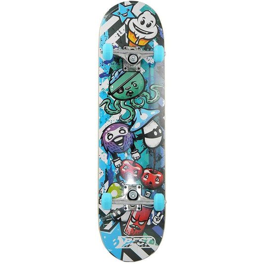 BEST Sporting Skateboard A3, Graphic Kid Octopus blue, mit ABEC 3 Kugellager