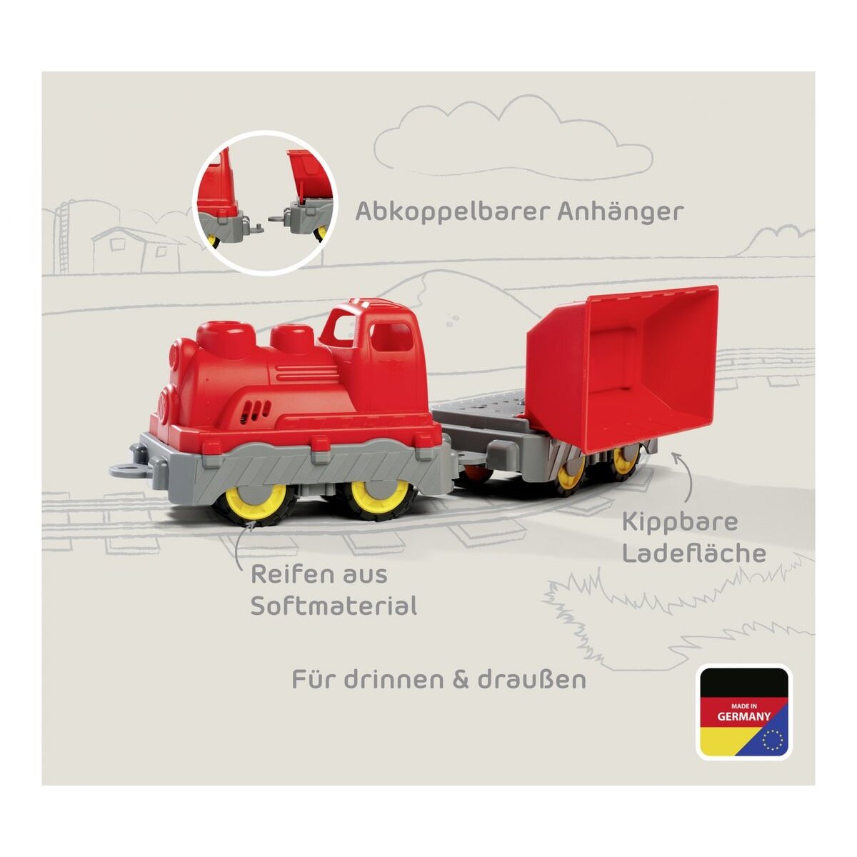 BIG Power Worker Mini Zug mit Wagon