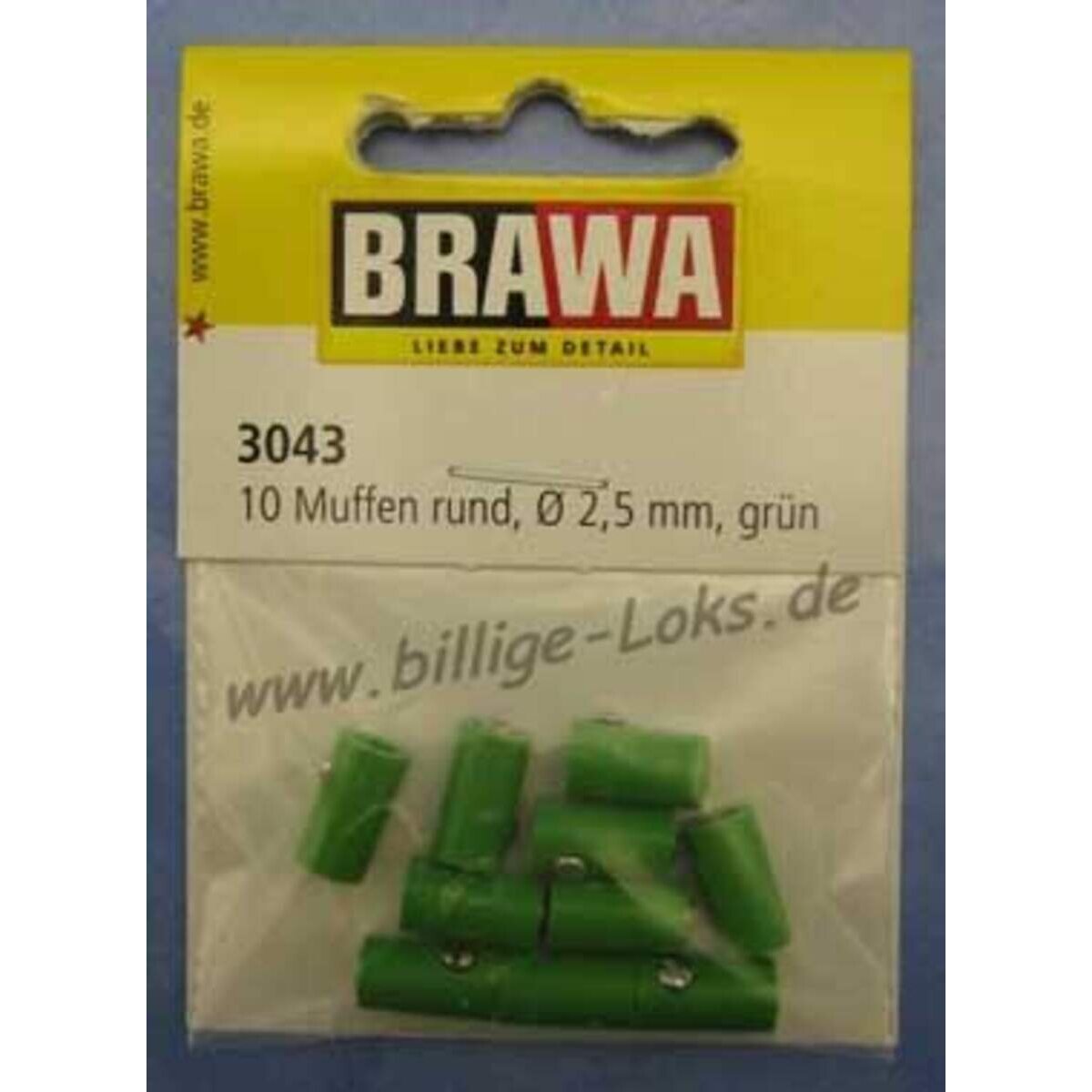 Brawa 3043 - Muffen rund, grün, 10 Stück