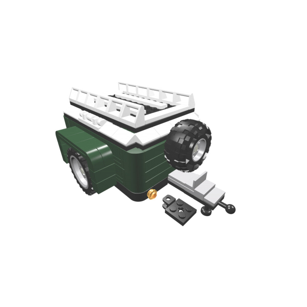 Bricksworld Grüner Gepäck-Anhänger für Mini Cooper