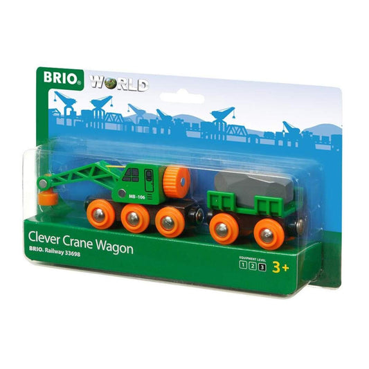 BRIO Grüner Kranwagen+Anhänger+Fracht