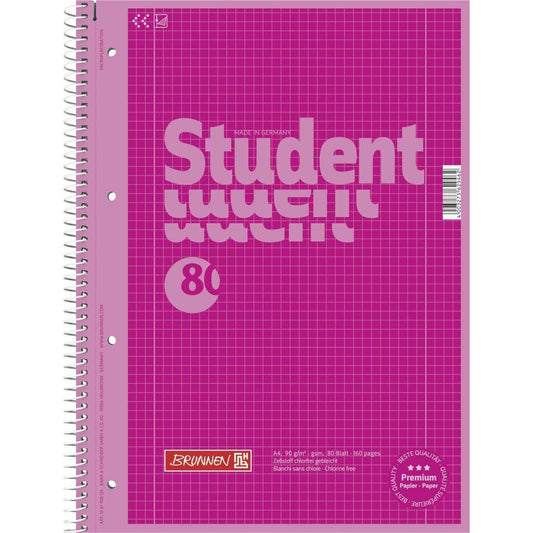 BRUNNEN Collegeblock Colour Code, pink, 90g/m², A4, 80 Blatt