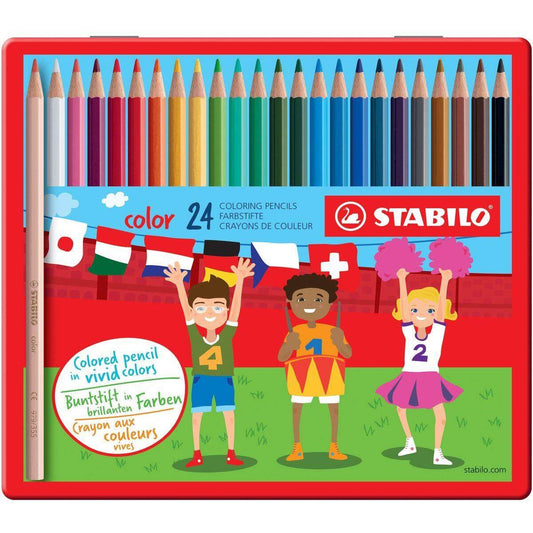 Buntstift - STABILO color - 24er Metalletui - mit 24 verschiedenen Farben