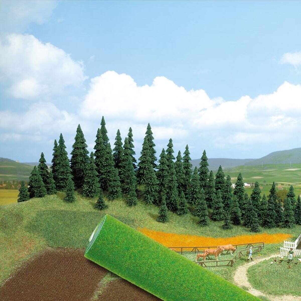 Busch Geländeteppich dunkelgrün, 250 x 100 cm