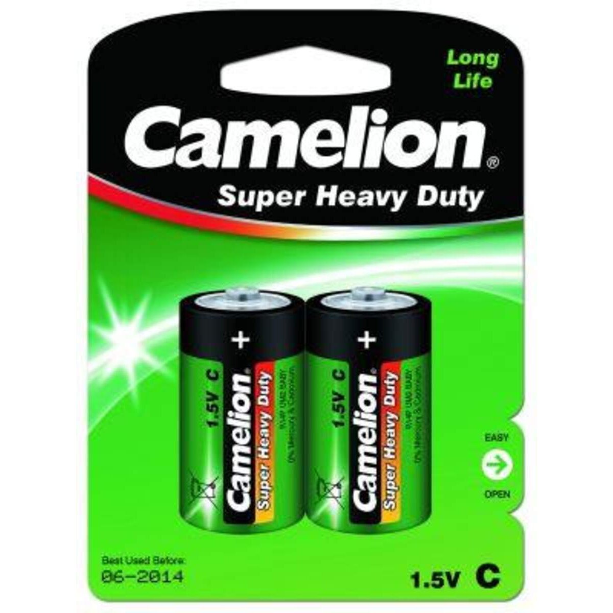 Camelion 10000214 Super Heavy Duty Batterie, C, Long Life, 2 Stück