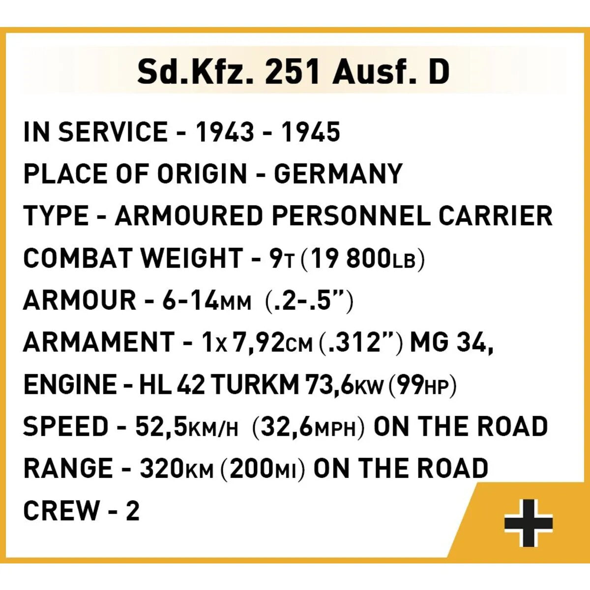 Cobi 3049 Company of Heroes 3 - Sd.Kfz. 251 Ausf.D