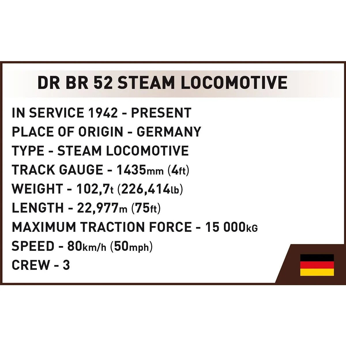 Cobi 6282 Historical Collection - DR BR 52 Steam Locomotive