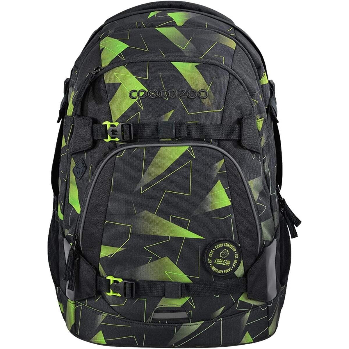 Coocazoo Schulrucksack Mate, Lime Flash, schwarz-grün