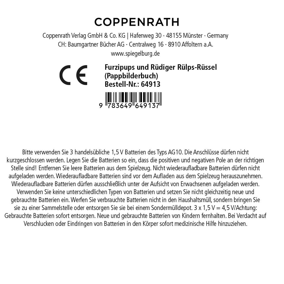 Coppenrath Verlag Furzipups und Rüdiger Rülps-Rüssel (Pappbilderbuch)