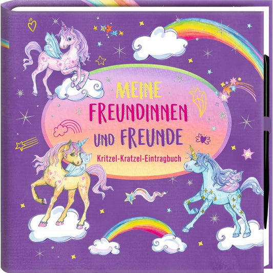 Coppenrath Verlag Kritzel-Kratzel-Freundebuch: Einhorn-Paradies - Meine Freundinnen & Freunde