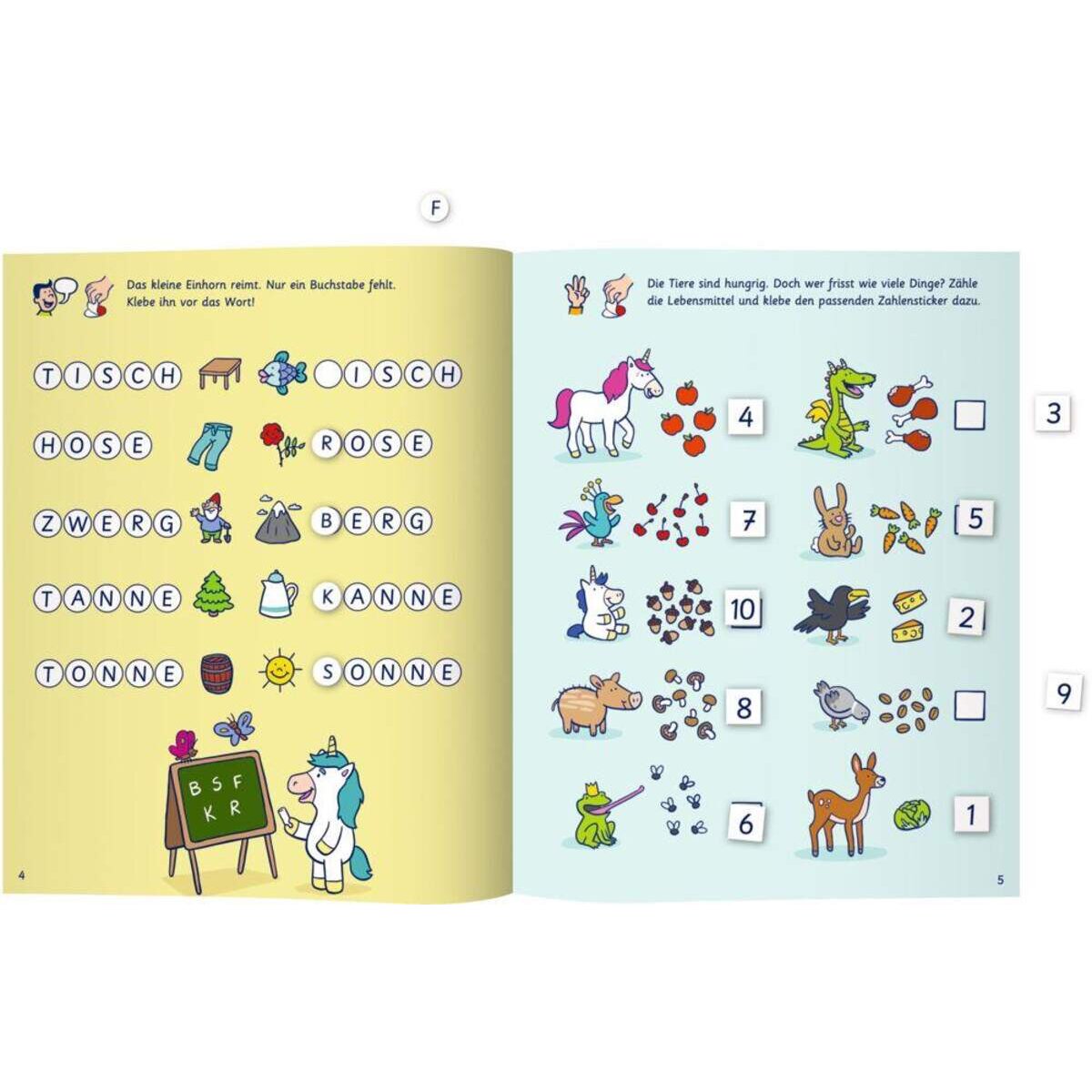 Coppenrath Verlag Lernerfolg Vorschule: Sticker-Lernspaß (Feen&Einhörner)