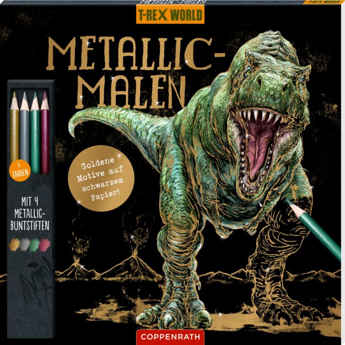 Coppenrath Verlag Metallic-Malen (mit Metallic-Buntstiften) - T-Rex World