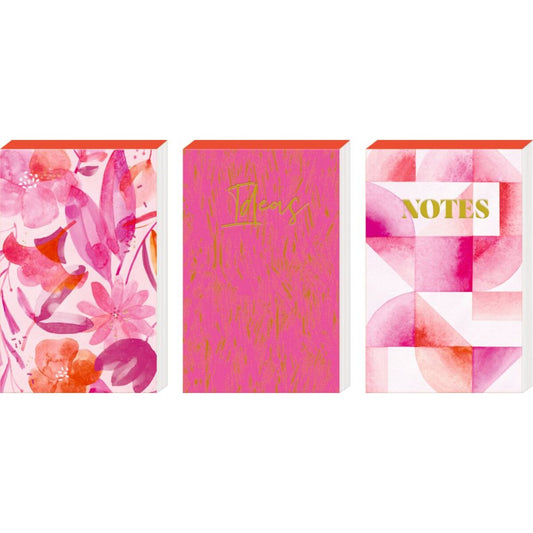 Coppenrath Verlag Notizblöckchen - All about pink, 1 Stück, 3-fach sortiert