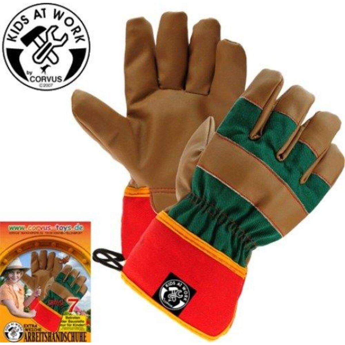 Corvus Kids at Work Arbeitshandschuhe Kunstleder, Gr. 7