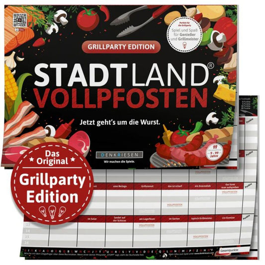 Denkriesen Stadt Land Vollpfosten - Grillparty Edition "Jetzt geht's um die Wurst"